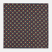 Dots And Floral Tile Double Sided Silk Pocket Square