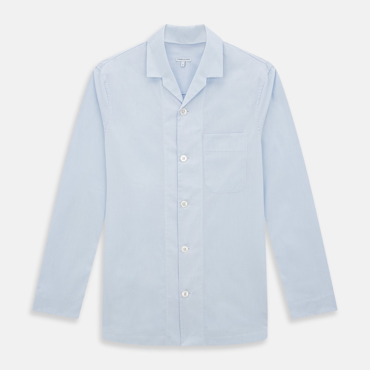 Pale Fine Micro Check Pyjama Shirt
