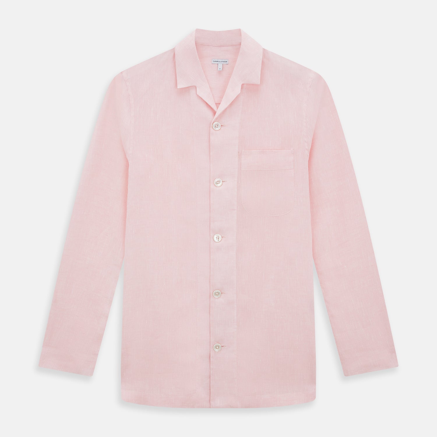 Pale Pink Linen Pyjama Shirt