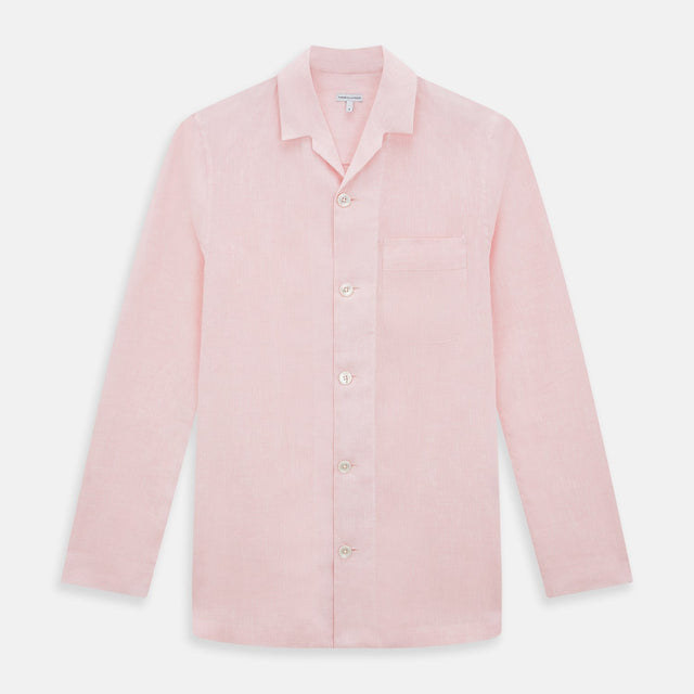 Pale Pink Linen Pyjama Shirt