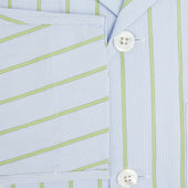 Light Green And Blue Stripe Pyjama Shirt