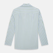 Light Green And Blue Stripe Pyjama Shirt