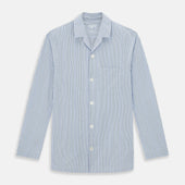 Blue Shadow Pinstripe Pyjama Shirt