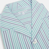 Green And Shadow Pinstripe Pyjama Shirt