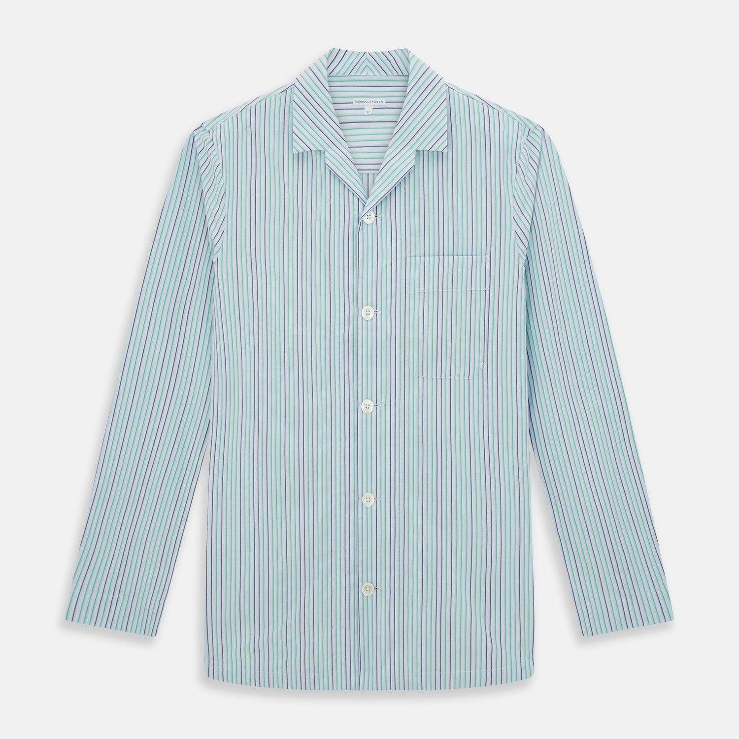 Green And Shadow Pinstripe Pyjama Shirt