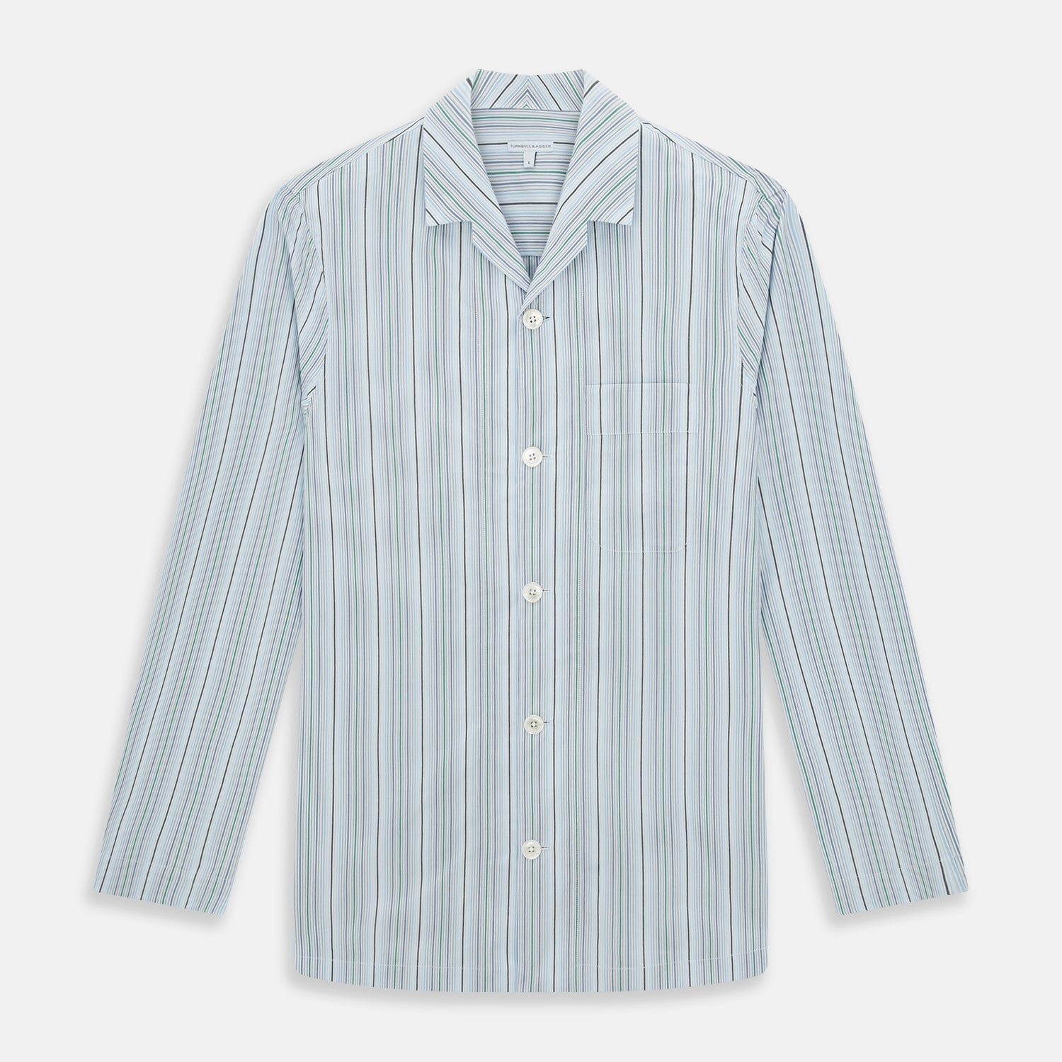 And Green Multi Track Stripe Pyjama Shirt