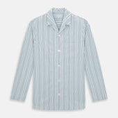 Blue and Green Multi Track Stripe Pyjama Shirt