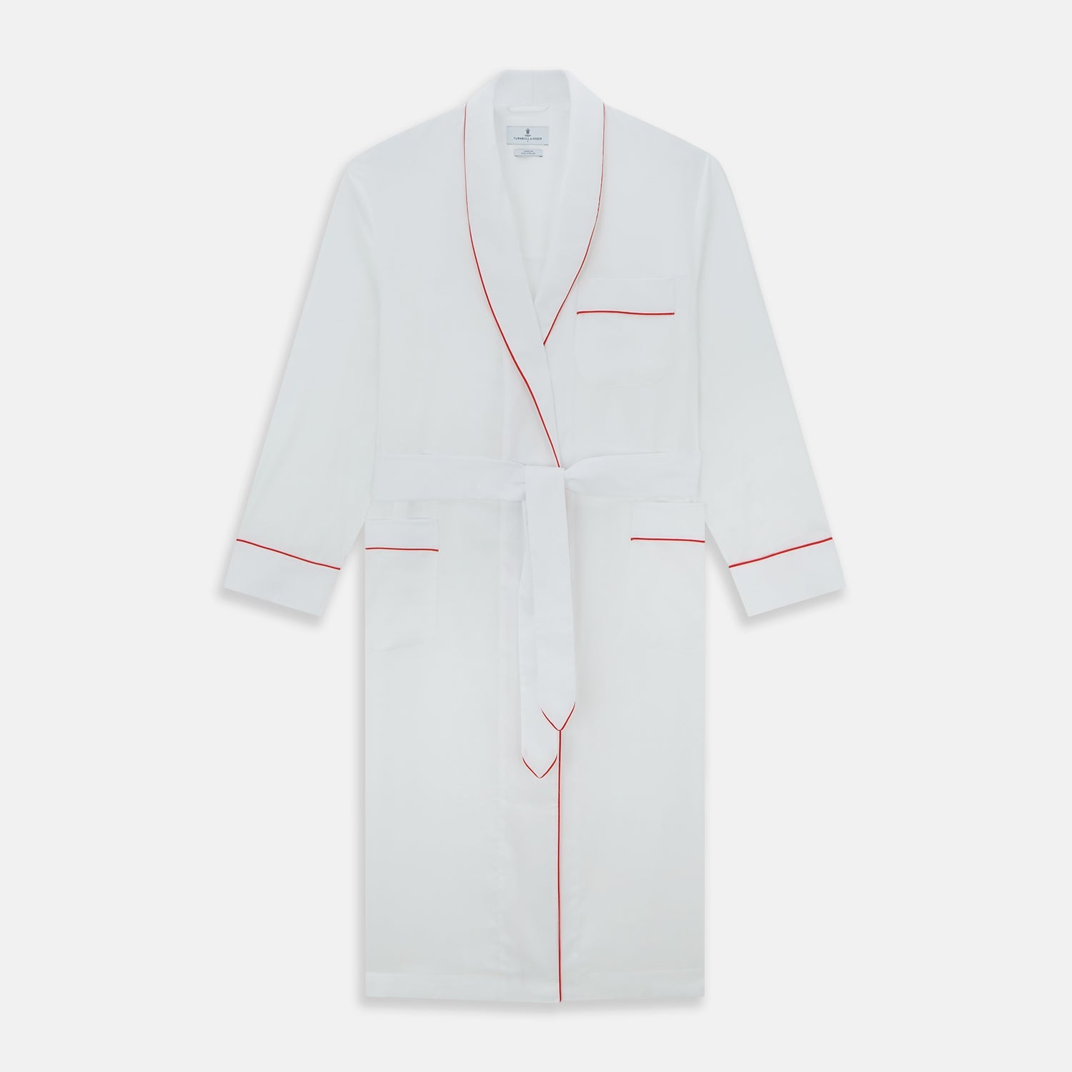 Piped Herringbone Cotton Gown