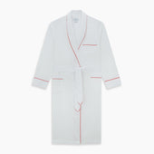 Piped Herringbone Cotton Gown