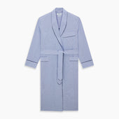 Fine Bengal Stripe Piped Cotton Gown