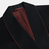 And Red Piped Cashmere Gown