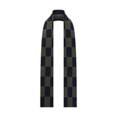 And Olive Green Striped Checkered Double Sided Corduroy Padded Scarf