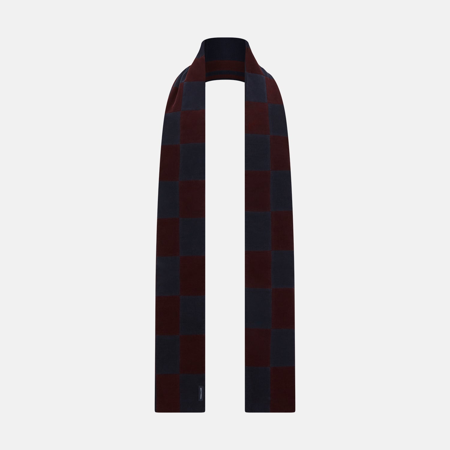 And Burgundy Striped Checkered Double Sided Corduroy Padded Scarf