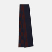 And Burgundy Striped Checkered Double Sided Corduroy Padded Scarf