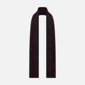 And Burgundy Striped Checkered Double Sided Corduroy Padded Scarf
