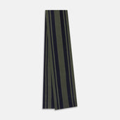 And Olive Green Striped Double Sided Corduroy Padded Scarf