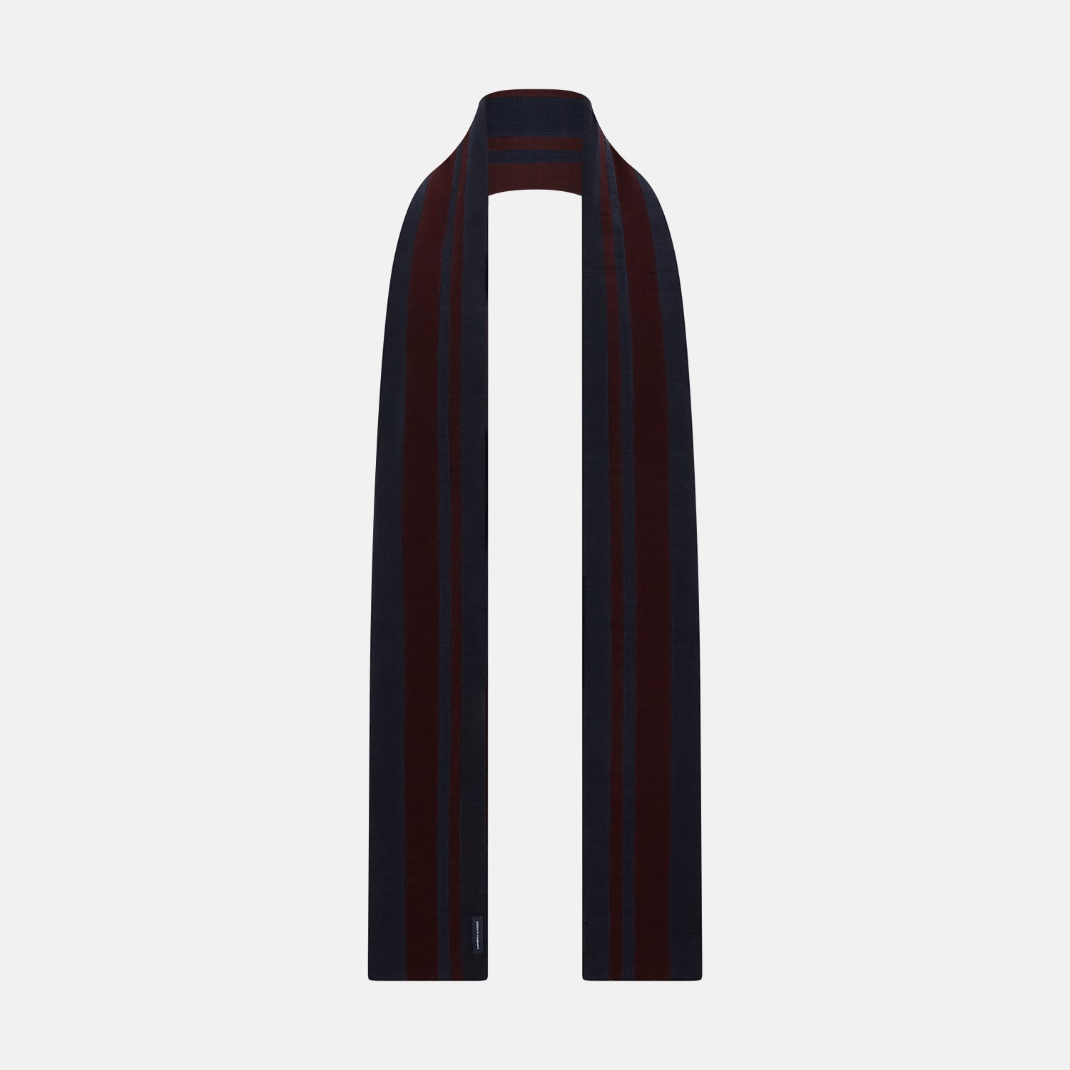 And Burgundy Striped Double Sided Corduroy Padded Scarf