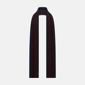 Navy and Burgundy Striped Double-Sided Corduroy Padded Scarf