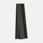And Olive Green Double Stripe Double Sided Corduroy Padded Scarf
