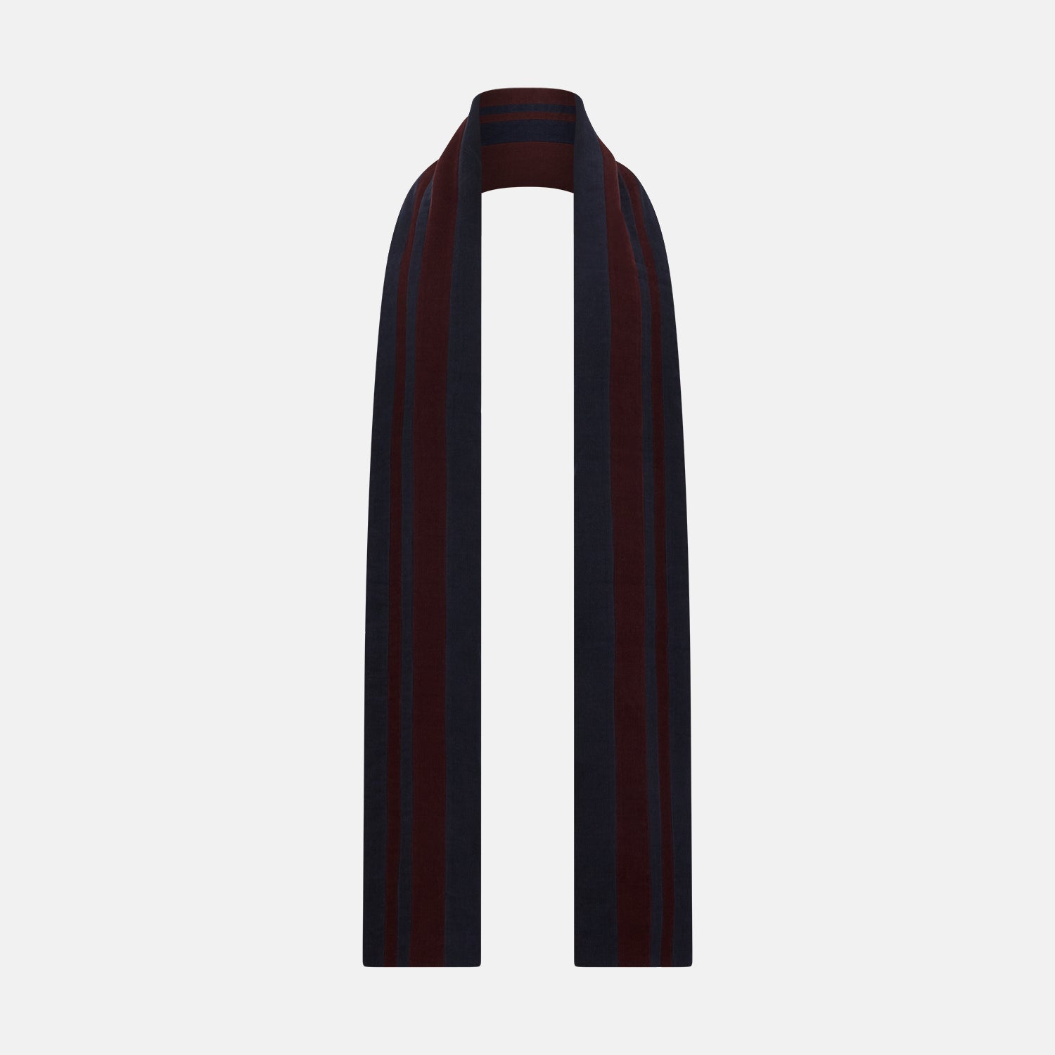 And Burgundy Double Stripe Double Sided Corduroy Padded Scarf