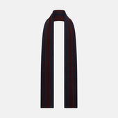 Navy and Burgundy Double-Stripe Double-Sided Corduroy Padded Scarf