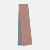 Azzurro And Red Herringbone Linen And Cotton Double Sided Knitted Scarf