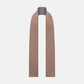 Azzurro And Red Herringbone Linen And Cotton Double Sided Knitted Scarf