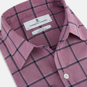Antique Pink Grid Check Piccadilly Shirt