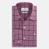 Antique Pink Grid Check Piccadilly Shirt
