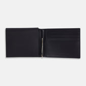 Leather Trifold Card Holder With Metal Money Clip