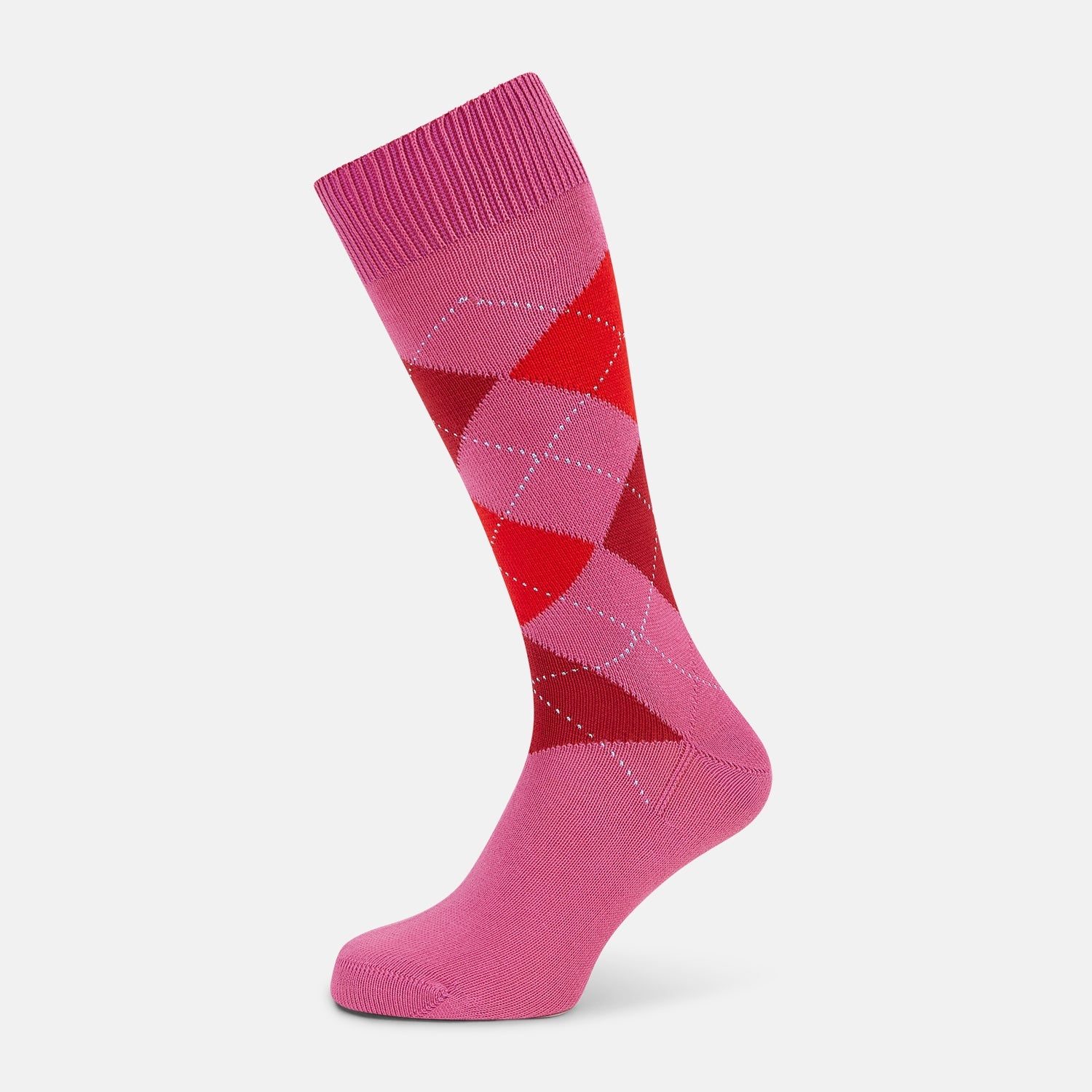 Antique Pink Check Mid Length Socks