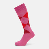 Antique Pink Check Mid-Length Socks