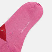 Antique Pink Check Mid Length Socks