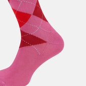 Antique Pink Check Mid Length Socks