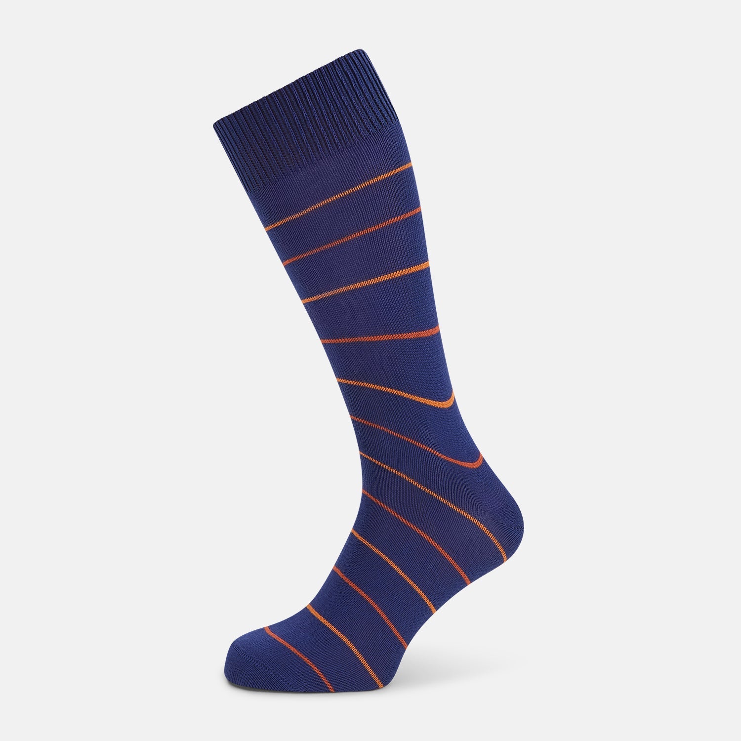 And Orange Striped Mid Length Socks