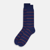 And Orange Striped Mid Length Socks