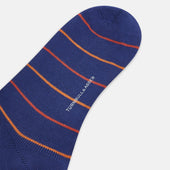And Orange Striped Mid Length Socks