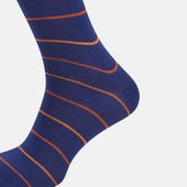 And Orange Striped Mid Length Socks