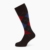 Coffee Check Wool Mid Length Socks