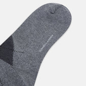 Grey Check Wool Mid Length Socks