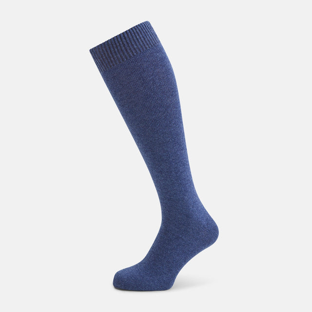 Azzurro Melange Cashmere Long Socks