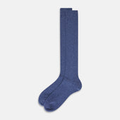 Azzurro Melange Cashmere Long Socks