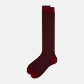 Red Stripe Wool Long Socks