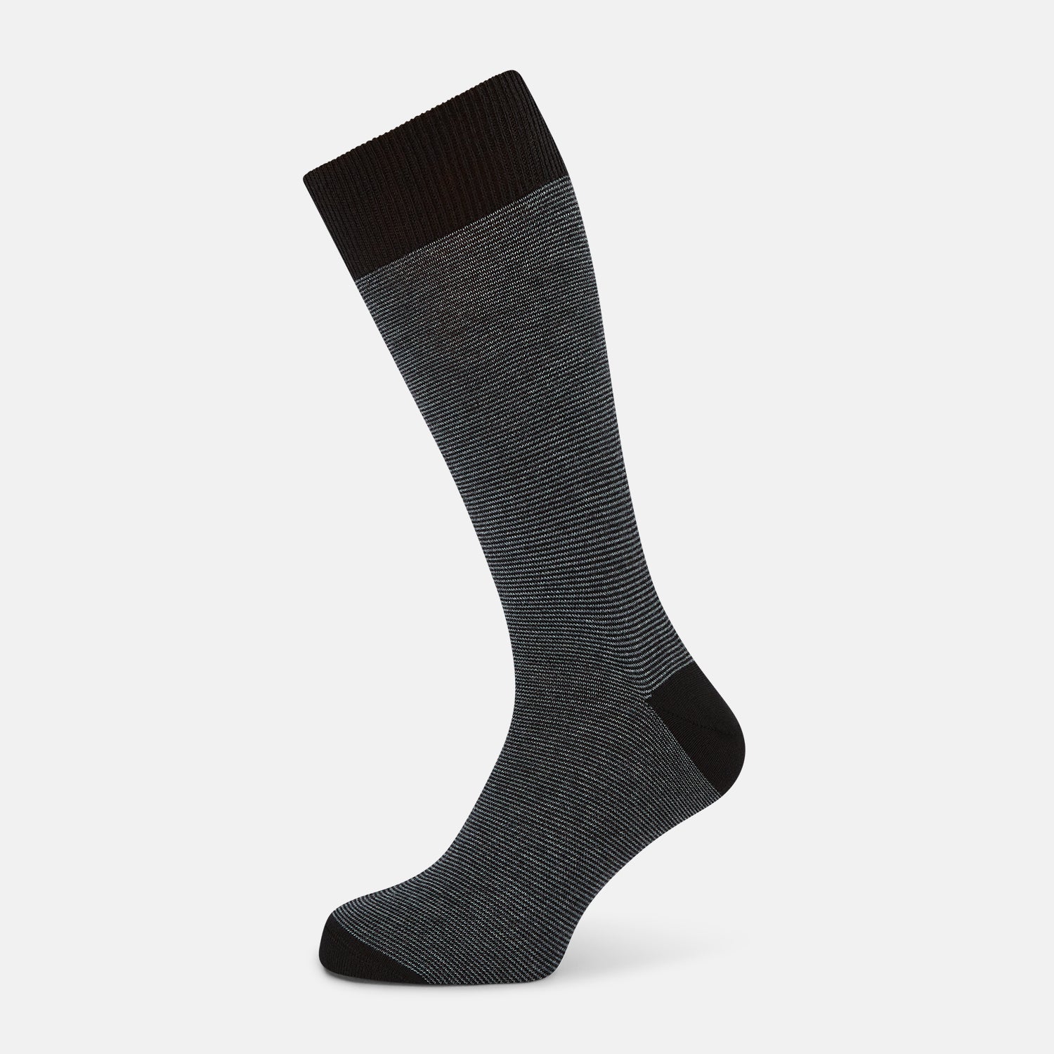And Grey Stripe Wool Mid Length Socks