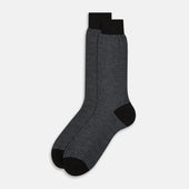 And Grey Stripe Wool Mid Length Socks