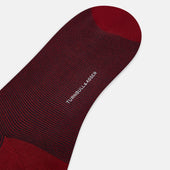 And Red Stripe Wool Mid Length Socks