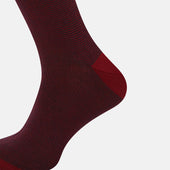 And Red Stripe Wool Mid Length Socks