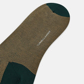 And Forest Green Stripe Wool Mid Length Socks
