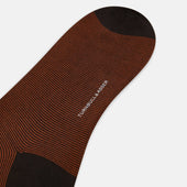 And Dark Brown Stripe Wool Mid Length Socks