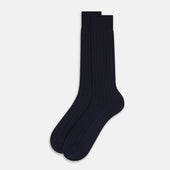 Ribbed Wool Mid Length Socks